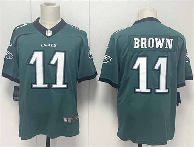 Men's Green Philadelphia Eagles #11 A.J. Brown 2024 New Vapor Untouchable Limited Stitched Football Jersey